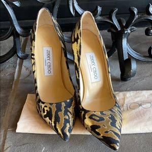 Jimmy Choo Metallic Zebra print Heels size 36(us6)